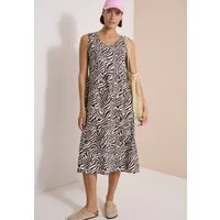 CECIL Midikleid V-Ausschnitt, abstrahierter Zebraprint, V-Ausschnitt, Sommerkleid