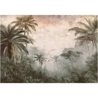 Wallarena Fototapete Dschungel Beton - Mehrfarbig - Klassisch - Vlies - Schlafzimmer, glatt, (4 St), 200x140cm