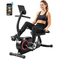 BAYMATE Heimtrainer für Zuhause mit 8 verstellbar (Widerstandsstufe Magnetbremse APP Pulssensor LCD-Display Fußriemen)