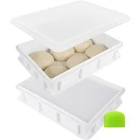 relaxdays Vorratsdose Pizzaballenbox mit Deckel 2er Set, Kunststoff
