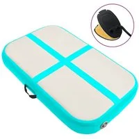vidaXL Gymnastikmatte Aufblasbare Gymnastikmatte mit Pumpe 60x100x10 cm PVC Grün (1-St)