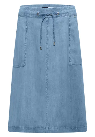 CECIL - Midi-Rock mit Taschen in Denim-Optik light blue wash - Gr. - XXL