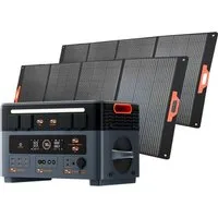OSCAL Stromerzeuger Mikro-Wechselrichter PowerMax 2400Pro Powerstation 2016Wh, 2,4 in kW, Trennbar/mit Stereo/Strom ins Netz rückspeisen/16 Anschlüsse