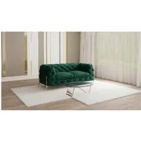 S-Style Möbel Chesterfield-Sofa 2 -Sitzer Ashley mit Goldenen Metall Füßen, mit Wellenfederung