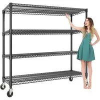 GarveeMore Schwerlastregal 1500 Kg Rollregal, Metallregal Mit Rädern Und Füßen,Verstellbares