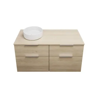 Burgbad Keramik Waschtisch-Set Eqio Eiche Dekor Cashmere/Alpinweiss, SGUW120LF3180C0001 SGUW120LF3180C0001
