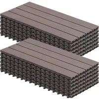 Woltu WPC-Fliesen, 12 St., Terrassendielen Holz-Optik 30x60cm mit klicksystem