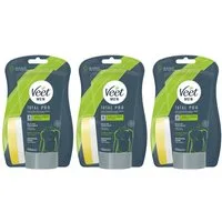 Veet MEN Enthaarungscreme Power Effect, Spar-Pack, 3 St., 3 x 150ml, für schnelle und effektive Haarentfernung unter der Dusche
