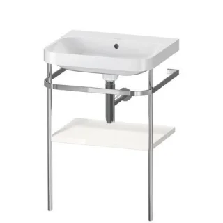 Duravit Happy D.2 Plus c-shaped Set mit Metallkonsole Weiß Hochglanz 575x490x850 mm - HP4835N2222 HP4835N2222