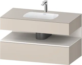 Duravit Qatego Einbauwaschtisch mit Konsolenwaschtischunterbau Taupe Matt 1000x550x600 mm - QA478608 QA4786084910000
