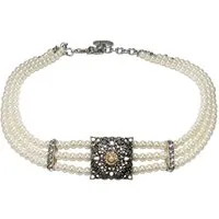 Alpenflüstern Collier Trachten-Perlen-Kropfkette Anabelle (creme-weiß), - elegante Trachtenkette - nostalgischer Damen-Trachtenschmuck, filig