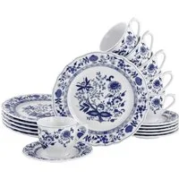 CreaTable Kaffeeservice Flora Zwiebelmuster, Kaffee-Service 18 tlg (18-tlg), 6 Personen, Porzellan, Nostalgisch, Vintage