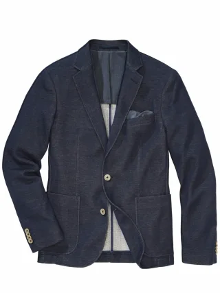 Mey & Edlich Herren Terry-Sakko Blau 47 % Viskose, 45 % Baumwolle, 7 % Polyester, 1 % Elasthan