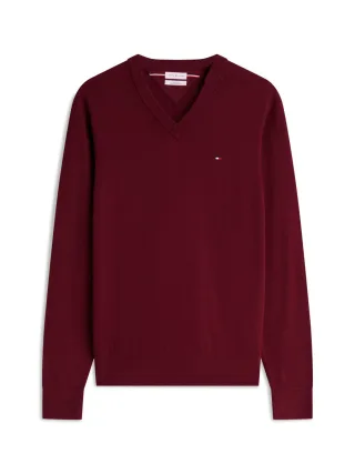 Tommy Hilfiger - Pullover aus Baumwoll-Kaschmirmix rot - Gr. - M