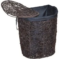 my home Wäschekorb, Rattan-Geflecht, mit Stoffeinsatz und Deckel, Höhe 62 cm