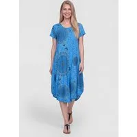 PEKIVESSA Sommerkleid Luftiges Strandkleid mit asymmetrischem Saum und lässigem Mandala-Muster im Ethno-Look