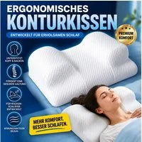 RelaxSleep Kopfkissen Rückenschläferkissen Anti-Falten für stabile Rückenlage nach OP, ergonomisch, Memory Foam, für Rückenschläfer, Nackenstütze