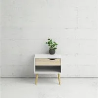 Home affaire Nachttisch Oslo Nachtkommode, Nachtschrank, Beistelltisch, 1 Schublade, 1 offenes Fach, Breite 50 cm, Höhe 50 cm