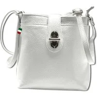 FLORENCE Umhängetasche Florence Umhängetasche Damen Tasche (Umhängetasche, Umhängetasche), Damen Tasche Echtes Leder weiß, Made-In Italy