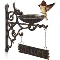 relaxdays Vogeltränke Welcome, Bronze