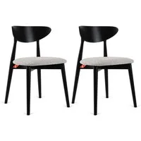 KONSIMO® Holzstuhl RABI Esstischstühle, Polsterstühle 2 St., hergestellt in der EU (fertigmontiert, Japandi, 2 St), fertigmontiert, Gestell aus Buche Massivholz, Bouclé-Stoff