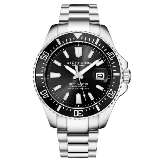 Silber und Schwarz Depthmaster Quartz 42mm