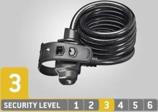 Trelock SK 322 FIXXGO Spiralkabelschloss PLC schwarz 180 cm