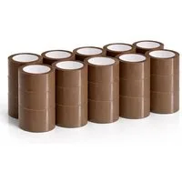 BAYLI Klebeband 18 Rollen Braun PP Klebeband 48mm x 66m - starkes Paketband, reißfest