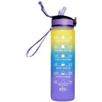 Botells Trinkflasche Sport Trinkflasche, Motivation, Wasserflasche + Strohhalm & Shakerball, Trinke während deiner Aktivität, leicht, auslaufsicher, motivierend