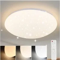 ZMH LED Deckenleuchte 37W Sternenhimmel Schlafzimmerlampe mit Fernbedienung, LED fest integriert, 3000-6000k