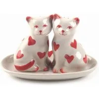 El Puente Salz- / Pfefferstreuer Salz- und Pfefferstreuer "Katzen", 3er-Set, Handmade, Handmade