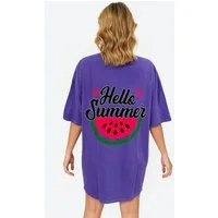Worldclassca Print-Shirt Worldclassca Oversized HELLO SUMMER Print T-Shirt Tee Sommer Oberteil