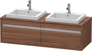 Duravit Ketho Konsolenwaschtischunterbau wandhängend Nussbaum dunkel Matt 1400x550x426 mm - KT6797B2 KT6797B2121