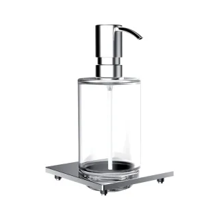 emco liaison Seifenspender für Reling Glasteil klar, Metallpumpe240 ml, chrom,182100105 182100105