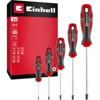 Schraubendreher-Set PZ, 5-teilig rot/schwarz, Ergonomische Zweikomponentengriffe