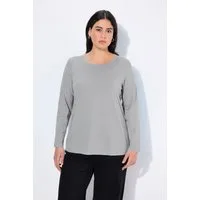 Ulla Popken T-Shirt Shirt Slim Rundhalsausschnitt Langarm