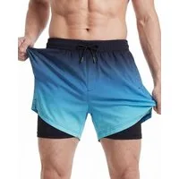 MaaMgic Shorts Herren Stretch kurze Hose Männer Badehose mit Reißverschlusstaschen (1-tlg)