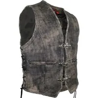 MDM Lederweste Herren Vintage Motorrad Biker Lederweste