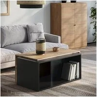 Vicco Couchtisch Paul, Anthrazit/Goldkraft Eiche, 90 x 48 cm (1-St)