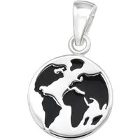 BUNGSA Anhänger Set Anhänger Weltkugel aus 925 Silber Unisex (1-tlg), Pendant Halsketten
