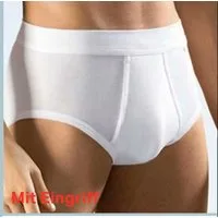The Bakis Slip 3er-Set Herrenslips/Unterhosen mit Eingriff, weiß, Feinripp