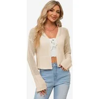 Imily Bela Cardigan Damen Kurzer Strickcardigan (Packung, 1-tlg., 1per-Pack) in Unifarbe