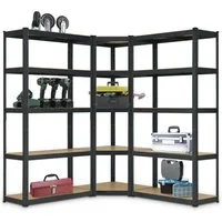 Juskys Schwerlastregal 3er Regalsystem, Set, Kunststofffüße gegen Kratzer, flexibel aufbaubar