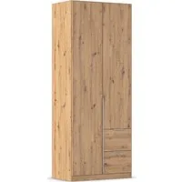OTTO home Drehtürenschrank Kleiderschrank Schrank Garderobe AGORDO mit Dekor- oder Hochglanzfront (in zwei Griff-Farben, Breite 91 cm) mit Außenschubkästen, Serie in 7 Breiten und 2 Höhen MADE IN GERMANY