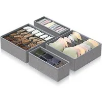 TUWENA Aufbewahrungsbox Aufbewahrungsbox für Unterwäsche 4er Set, Schubladen-Organizer faltbar