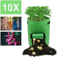 Clanmacy Pflanzkübel Pflanzsack Pflanztasche Kartoffel Atmungsaktiv 10X 30×35 cm Grün (10 St)