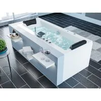Magnolia Home Whirlpool Rechteck Whirlpool Deus 182x80 Made in Germany 20 Massagedüsen mit Arm