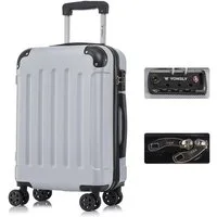 YONSLY Hartschalen-Trolley Premium Hartschalen-Reisekoffer Trolley Kabinenkoffer, 4 Rollen, TSA-Schloss, YKK-Reißverschluss, austauschbare Rollen & Griffe