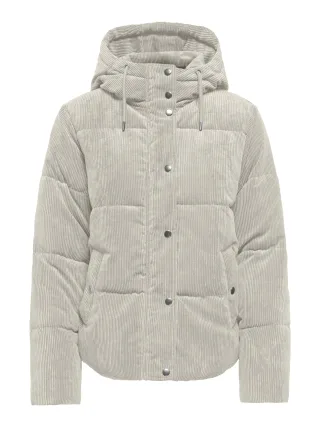 JDY - JDYVITA CORD SHORT HOOD PUFFER OTW YFM Moonbeam - Gr. - M