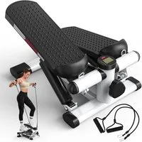JASPORT Mini-Stepper ST1 2-in-1 Mini Stepper mit Widerstandsband (2-in-1 Up-Down Swing Stepper mit Power Ropes), leise, max. Belastbarkeit 100kg